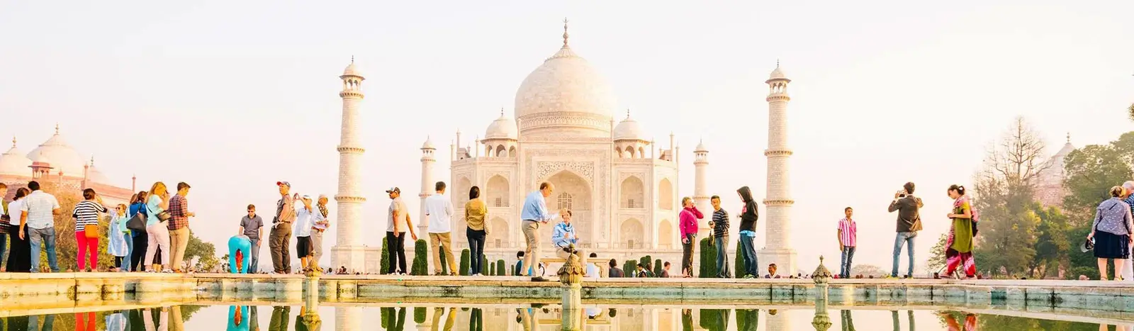 Sunrise view of the Taj Mahal in Agra during a private Golden Triangle Tour of India